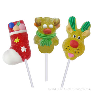 Sugar coated reindeer shaped jelly lollipop Candy